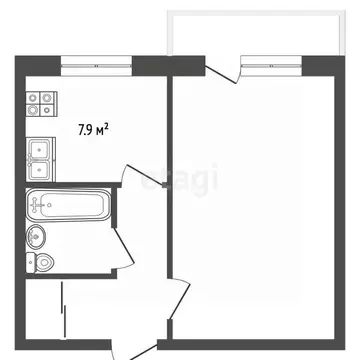 1-к кв. Тамбовская область, Тамбов 2-я Шацкая ул., 4 (30.5 м)