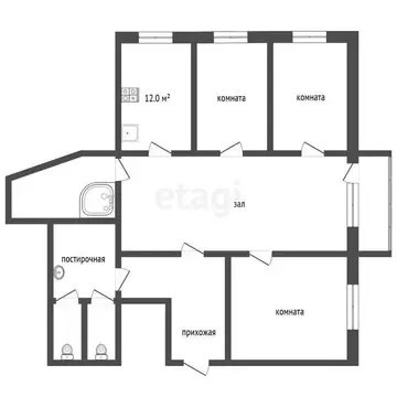 4-комнатная квартира: Троицк, улица имени И.М. Чурикова, 6 (97.1 м)