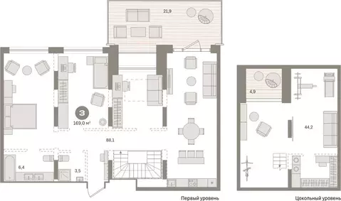 1-комнатная квартира: Тюмень, Причальная улица, 5 (168.96 м)