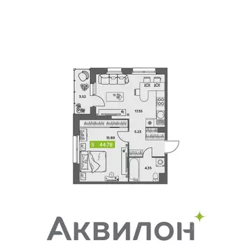 1-к кв. Архангельская область, Северодвинск Аквилон Север жилой ...