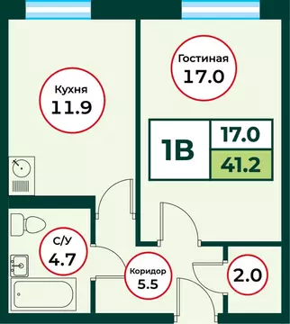 1-к кв. Красноярский край, Красноярск городской округ, пос. Солонцы ...
