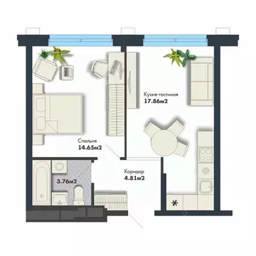 1-к кв. Свердловская область, Екатеринбург Премиум Кварталы Маяковка ...