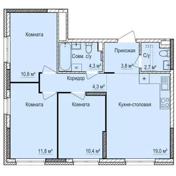 3-к кв. Удмуртия, Ижевск Буммаш жилрайон, Покровский жилой комплекс ...