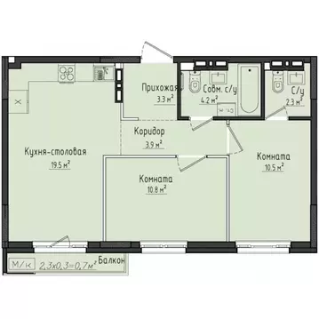 2-к кв. Удмуртия, Завьяловский район, с. Первомайский Город ...