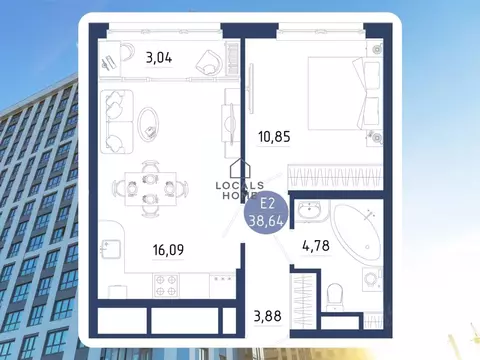 1-к кв. Рязанская область, Рязанский муниципальный округ, с. Дядьково ...