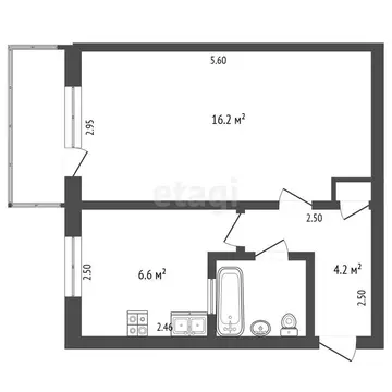1-комнатная квартира: Раменское, Красноармейская улица, 26 (30.1 м)