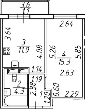 1-к кв. Ленинградская область, Мурино Всеволожский район, ул. ...