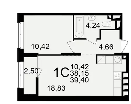 1-к кв. Рязанская область, Рязань ул. Чкалова (38.15 м)