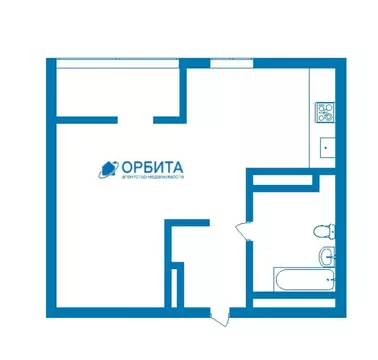 1-комнатная квартира: Тюмень, улица Газовиков, 34 (33.3 м)