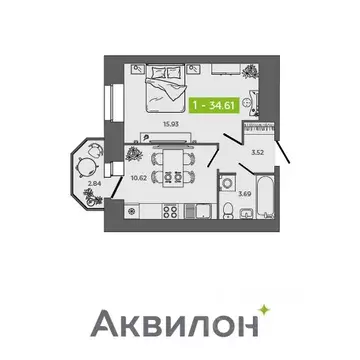 1-к кв. Архангельская область, Северодвинск Квартал № 100 жилой ...