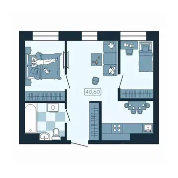 2-к кв. Приморский край, Владивосток ул. Борисенко (40.6 м)