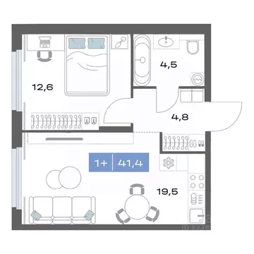 1-к кв. Свердловская область, Екатеринбург ул. Академика Парина, 11с1 ...