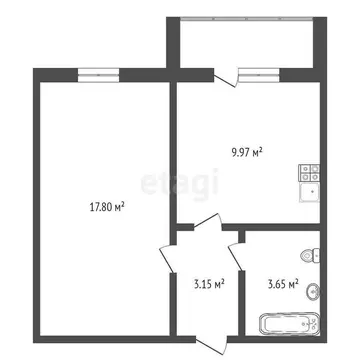 1-комнатная квартира: Анапа, улица Адмирала Пустошкина, 22к3 (38 м)