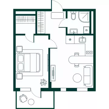 1-к кв. Дагестан, Дербент Новая История жилой комплекс (43.93 м)