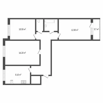 3-комнатная квартира: Тюмень, Олимпийская улица, 45 (64 м)