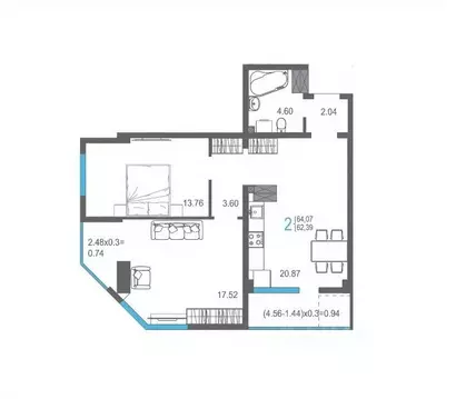 2-к кв. Крым, Ялта ул. Кирова, 155Ак1 (64.07 м)