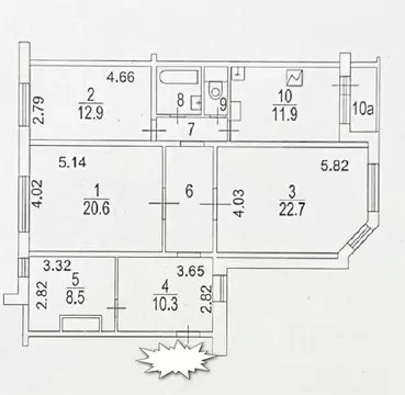 Продается 3-комнатная квартира