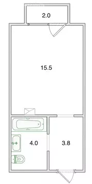 Квартира-студия: Бугры, Нижняя улица, 5к2 (23.3 м)