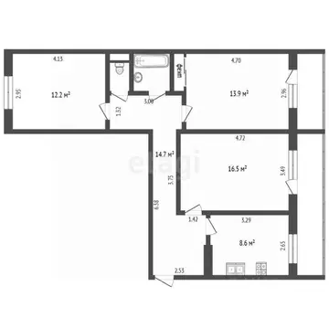 3-к кв. Марий Эл, Йошкар-Ола ул. Димитрова, 58 (73.7 м)