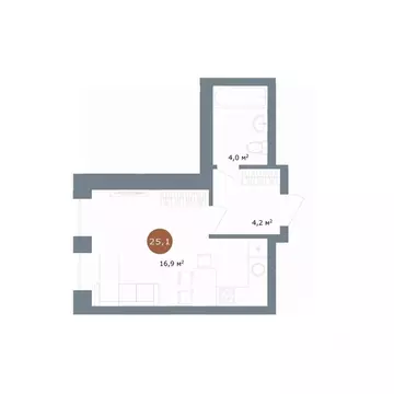 Студия Новосибирская область, Новосибирск ул. Костычева, 19/1 (25.1 м)