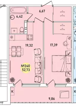 1-к кв. Ярославская область, Ярославль 2-й мкр,  (52.73 м)