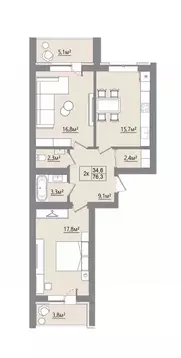 2-к кв. Воронежская область, Рамонский район, с. Ямное ул. Багратиона, ...