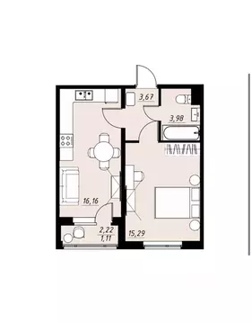 1-к кв. Тамбовская область, Тамбов Телецентр мкр, Строганов жилой ...
