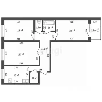 3-к кв. Башкортостан, Стерлитамак Солнечный мкр, ул. Юрматинская, 1 ...