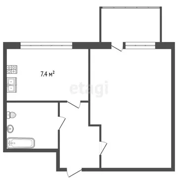 1-комнатная квартира: Санкт-Петербург, шоссе Революции, 3к2 (32.7 м)