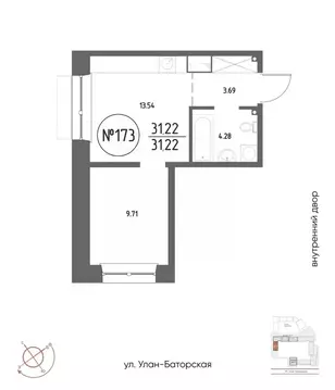 1-к кв. Иркутская область, Иркутск Макс жилой комплекс (31.22 м)