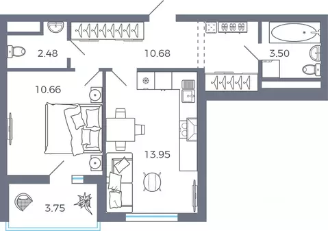 1-к кв. Самарская область, Волжский район, Лопатино с/пос, пос. ...