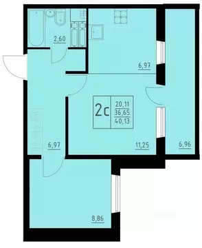 2-к кв. Пермский край, Пермь Домостроительный мкр,  (40.13 м)