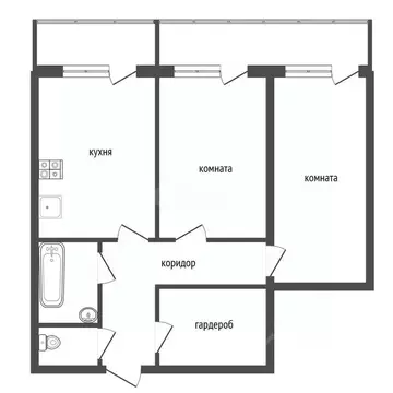 2-к кв. Воронежская область, Воронеж ул. Хользунова, 99Б (54.0 м)