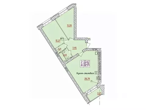 2-к кв. Ярославская область, Ярославский муниципальный округ, пос. ...