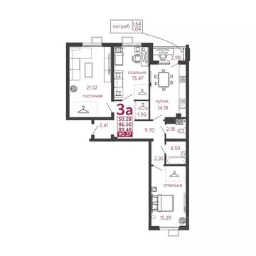 3-к кв. Пензенская область, Пенза ул. Высокая, 20 (90.57 м)