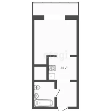 Квартира-студия: Тюмень, улица Вице-адмирала Воронцова, 3 (23.37 м)