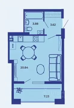 Студия Брянская область, Брянск ул. Комарова, 47 (35.7 м)