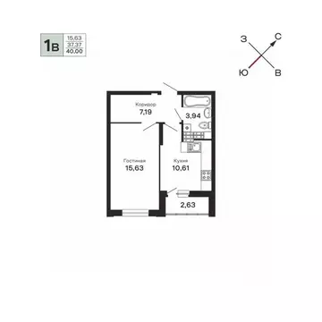 1-к кв. Свердловская область, Екатеринбург ул. Очеретина, 16 (40.0 м)
