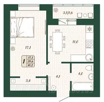 1-к кв. Самарская область, Волжский район, Смышляевка городское ...