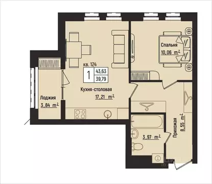 1-к кв. Нижегородская область, Нижний Новгород Литературная ул., 5 ...