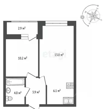 2-к кв. Пермский край, Пермь ул. Клары Цеткин, 35 (38.0 м)