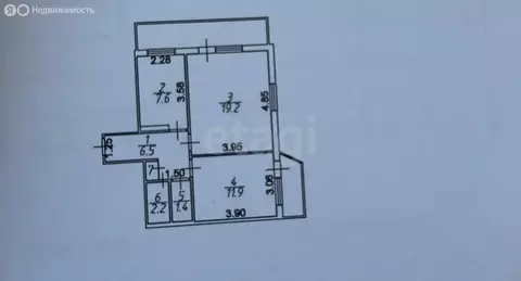 2-комнатная квартира: Махачкала, проспект Имама Шамиля, 67 (60 м)