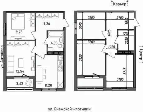 2-к кв. Карелия, Петрозаводск Флотилия жилой комплекс (50.26 м)