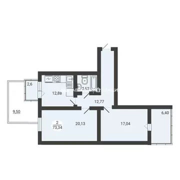 2-комнатная квартира: Магнитогорск, улица Тевосяна, 32 (73.29 м)