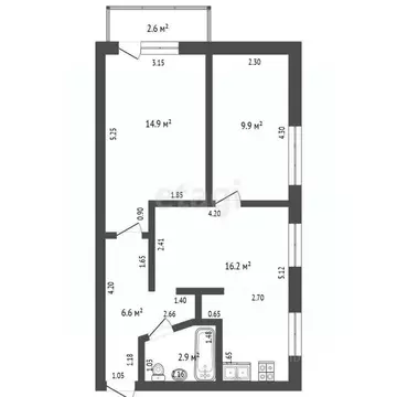 3-к кв. Башкортостан, Стерлитамак ул. Дружбы, 66А (51.5 м)