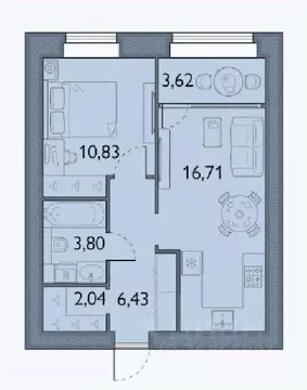 1-к кв. Брянская область, Брянский район, пос. Мичуринский, ...