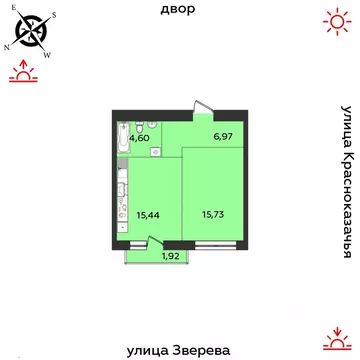 1-к кв. Иркутская область, Иркутск Октябрьский округ,  (44.66 м)