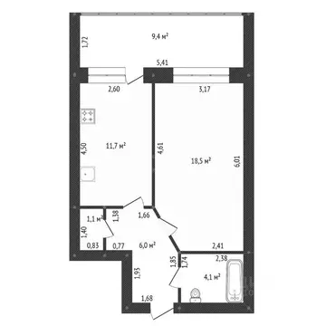 1-к кв. Башкортостан, Уфа ул. 8 Марта, 12/3 (50.8 м)