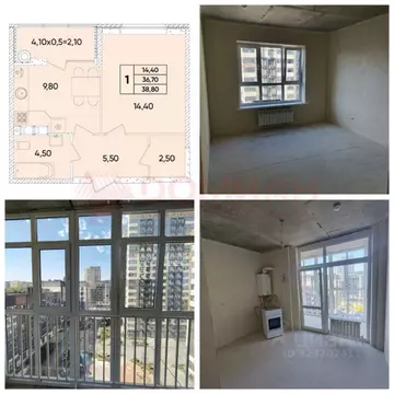 1-к кв. Ростовская область, Ростов-на-Дону просп. 40-летия Победы, 1 ...