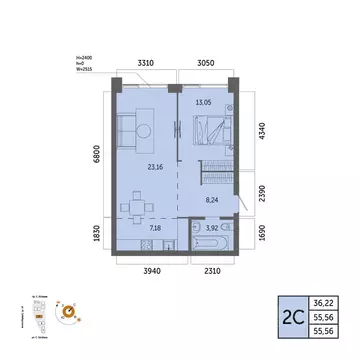 2-к кв. Башкортостан, Уфа Зеленая Роща жилрайон, Урбаника жилой ...